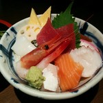 Kaisen Douraku Ikiiki - 茶そばセットの海鮮丼