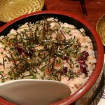 満月 - 〆のご飯。海苔とネギが良いですね。