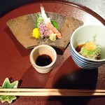 Onkaiseki Shiratama - 料理の一部（刺身）