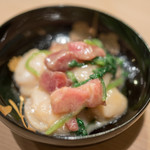 うを徳 - 2017.9 大間本鮪 青森帆立 壬生菜 酢味噌和え