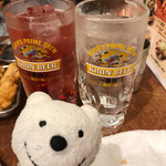 Kushi Katsu Dengana Oofuna Ten - なにわレッド、一刻者水割り Naniwa Red Shochu Highball with Black Currant, Ikkomon Sweet Potato Shochu and Water