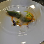 アキヒサ ハンダ - 芦別産花ズッキーニのファルシ（牡丹海老・アワビ）