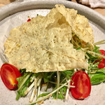 Ponshutoosakanajoukanya - 京水菜と揚湯葉のサラダ