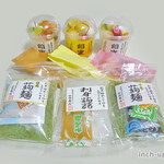 山内商店 - あんみつ(杏・マンゴー・苺／各350円)、刺身蒟蒻、蒟蒻麺×2（各130円）