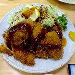 ソースをかけました