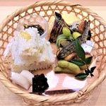味 ふくしま - 『お弁当』～!! 脂がのってめちゃうまの『のどぐろの幽庵焼き』を始め,『鯛の錦糸巻き』『あまごの南蛮漬け』『鰻と牛蒡の八幡巻き』『栗のご飯』など12種類の料理が盛られている～♪(*￣∇￣)ﾉ