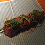 かずさ地鶏の網脂レバー串