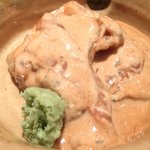 鯛茶漬け 1000円 の鯛の胡麻だれ和え(1杯目)