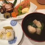 久八 - 盛り合わせ、ご飯、お吸い物