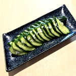 Single cucumber pickled in salted malt