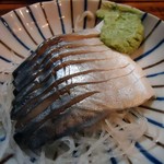 国民酒場あさひや じぃえんとるまん - 「〆さば」250円也。