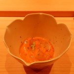 鮨 さかい - ボタンエビとウニソース