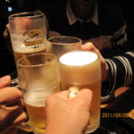 韓美食 オンギージョンギー - 生ビールで乾杯