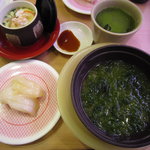 かっぱ寿司    - 青さの味噌汁とつぶ貝