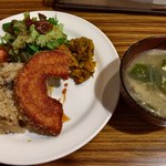 ククル - 混ぜご飯プレート・キノコの混ぜご飯と具たっぷり味噌汁