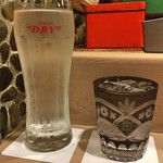 うを徳 - 水 + 芋焼酎「うを徳」（ロック）