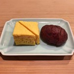 うを徳 - 出汁巻き（鯛の身入り） + 丹波 栗 渋皮煮