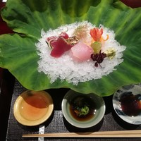 奈良 而今 - 4.向付／鰹・白身・海老のお造り