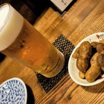 にほん酒と肴 酔音 - お通し 茹で落花生