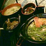 七輪炭火焼き まるや - 本日のランチ「鴨鍋定食」７８０円。