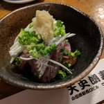 天史朗鮨 - お通し（ウルメイワシの刺し身）