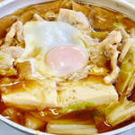 河辺ドライブイン - 肉鍋定食アップ