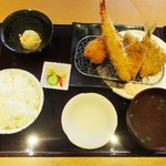 とんかつ葉月 - 海鮮定食 1,480円（税別）。　　　　　207.09.30