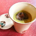 八鶴亭 - スイートポテト風しるこ@おかわり。こちらの器も可愛い
