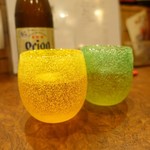 OKIRAKU - 琉球グラスで飲むビールもいいな♪