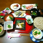 手打ちそば 縁庭 - そば会席6000円コース。5000円コースもあり。お祝い、法事、特別な日の記念にもご利用ください。この他、ご予算やシチュエーションに応じた宴会料理も承ります。