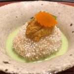 御料理 寺沢 - 蓮根饅頭に蓮根饅頭に茶豆のすり流し茶豆のすり流し