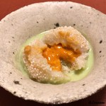 御料理 寺沢 - 中に海胆が射込まれてました向付
