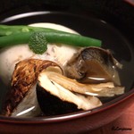 御料理 寺沢 - 松茸真薯､焼松茸､煮鮑