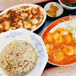 中国料理 仲村渠 - 日替りエビチリランチ
            （日替り→麻婆豆腐、ライス→チャーハン小に変更）