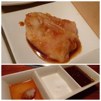 やきにくのバクロ 博多店 - ◆セットの「ホルモン」・・普通に美味しいそうな。 ◆たれは3種類。