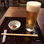 室町砂場 - ビールとお通し