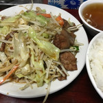 ラーメン 藤山屋 - レバー野菜炒め定食(ご飯大盛り)