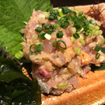 肉そば居酒屋まる文 - 鯵のなめろう