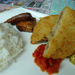 燻製バル SALSA DEL AMIGOS - 自家製スモークサーモンとメンチカツのプレート　