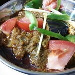 バーワルチー - ベイガンマトンのアップ