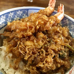 ほたて - タレの染みた 江戸前 天丼 ♪