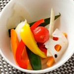 Homemade colorful vegetable pickles