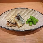 鰻前えとう - 秋刀魚、唐揚げ肝ソース、幽庵揚げ