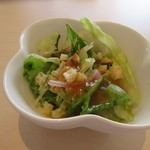 Betsu Barare - 最初にサラダが運ばれて来ました、美味しいドレッシングがたっぷりとかかったミニサラダです。
                        