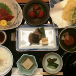 Nihon Ryouri Wakasa - 茶寮若狭・ランチ「みはま御膳」￥1500也これに茶碗蒸しと甘味がつく