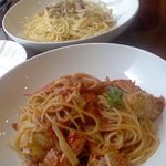 Trattoria La Elba - ワタリガニ丸ごと1匹トマトスパ。熱々☆