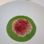 Seta - リゾット　野菜のソース　チーズとラズベリーパウダー