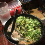 あすの澪 - 魚介とんこつラーメン750円  トッピングねぎ大盛り50円