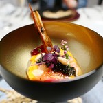 グランド ダイア - 出会い：甘エビカクテル　キャビア　パプリカムース　