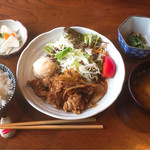 定食あさひ - 北海道放牧豚〔厚真町〕のしょうが焼き定食（900円）【平成29年9月11日撮影】